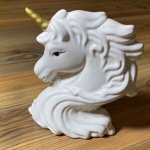 Vintage 80’s MCM Ceramic White Unicorn Made in Taiwan